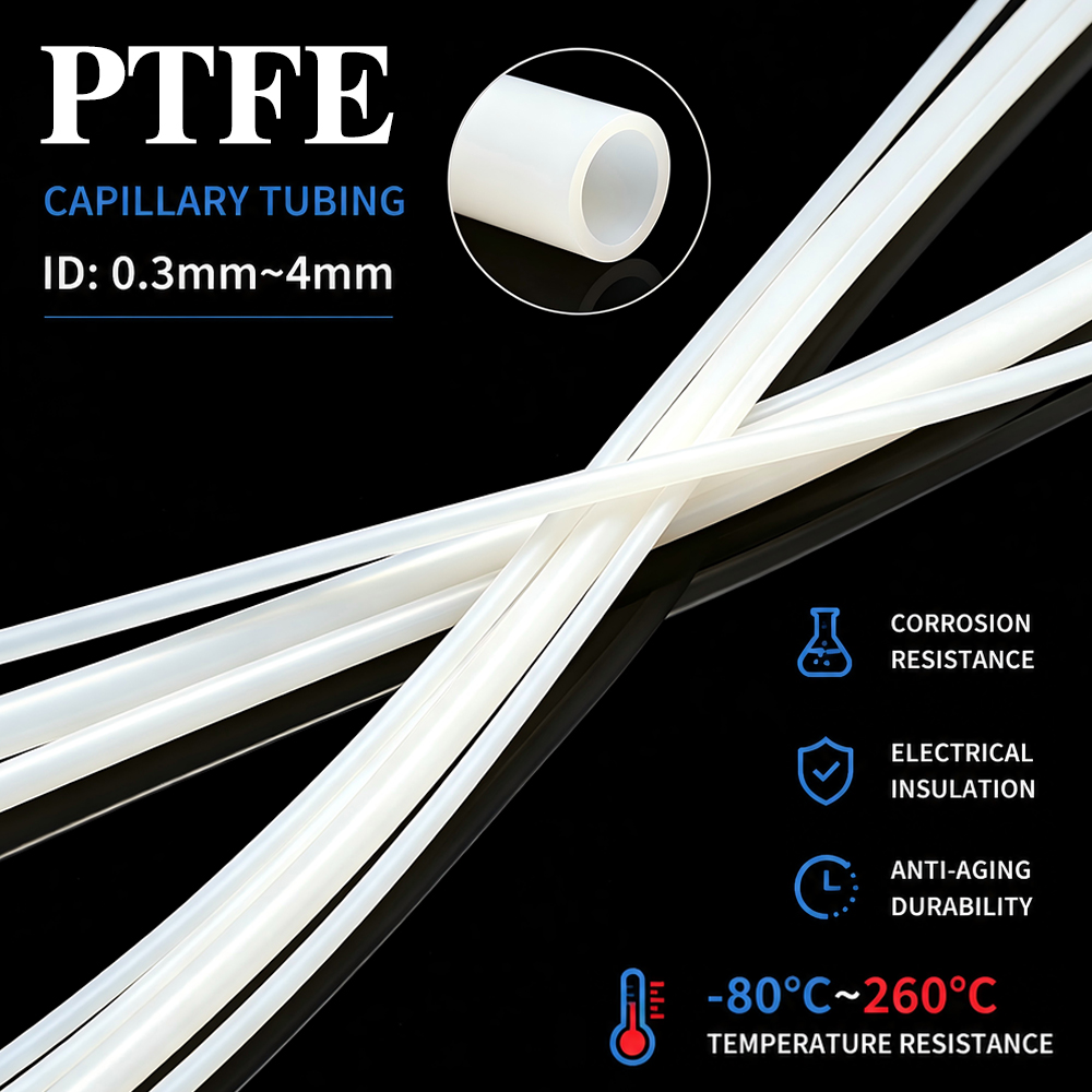 Ptfe Tube - PTFE Kılcal Boru İç Çapı 0.2/0.6/0.8/1/1.2/1.5/1.6/1.8/2/3/4/5mm