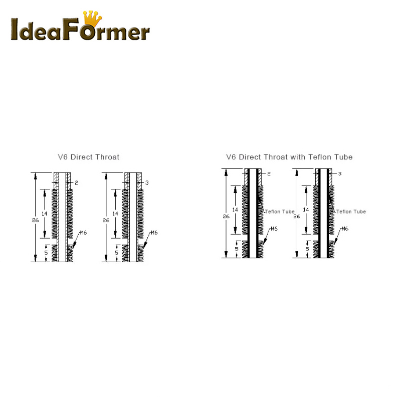 Boğaz M6 26mm V6 için kısa mes - Filament 1.75 incelemesi ve fiyatı